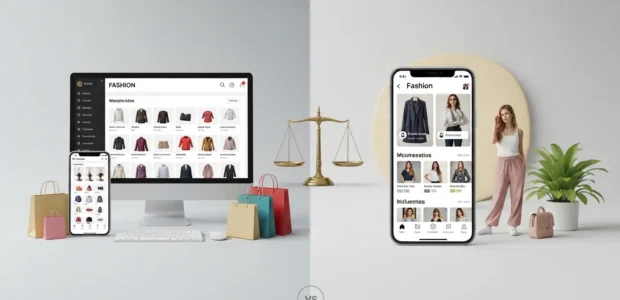 Zalando vs About You Vergleich im Online-Shopping mit Mode-Apps und Styles nebeneinander dargestellt